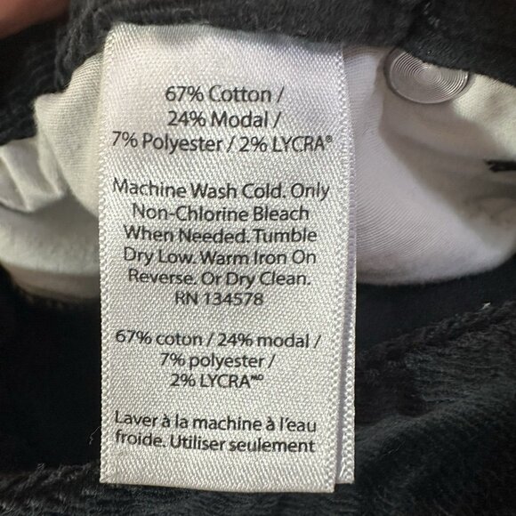 Vineyard Vines Corduroy Pants Women Size 10 Black Side-slit Skinny - Picture 5 of 12